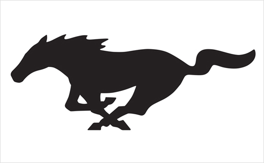 black and white graphic of the Ford Mustang