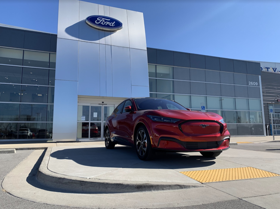 2022 Mustang Mach-E parked in front of dealership