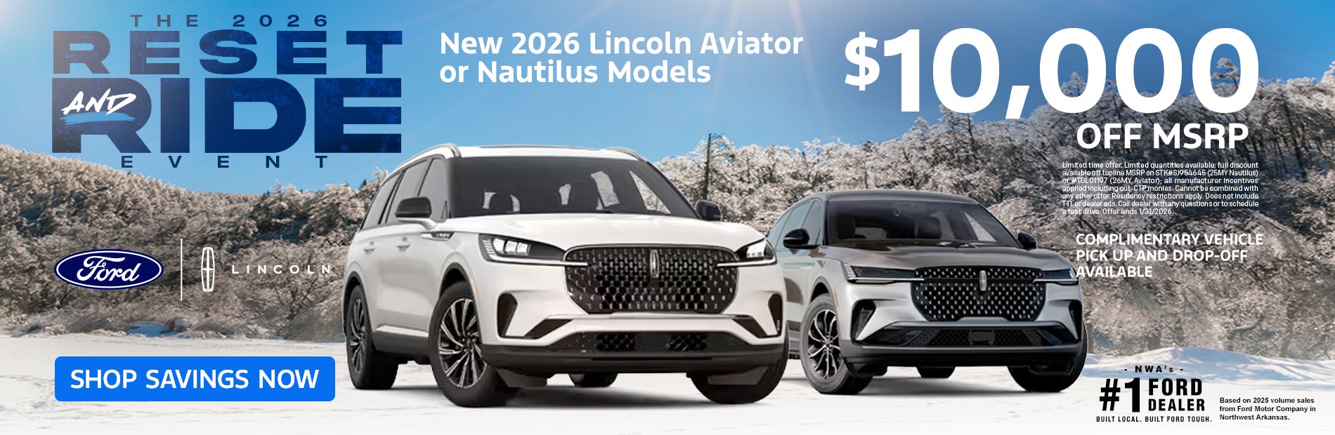2026 Lincoln Aviator or Nautilus Models $10,00 Off MSRP