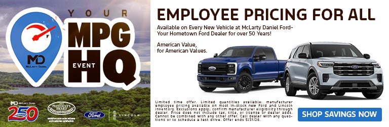 Employee Pricing at McLarty Daniel Ford